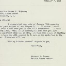 Letter: 1956 February 9