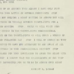 Telegram: 1932 October 23