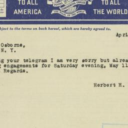 Telegram: 1929 April 30