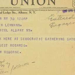 Telegram: 1929 April 30