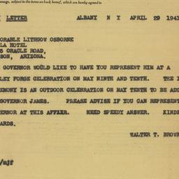 Telegram: 1941 April 29