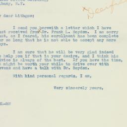Letter: 1938 August 2