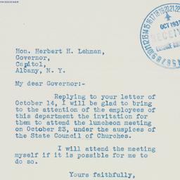 Letter: 1937 October 19