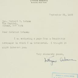 Letter: 1932 September 23
