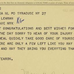 Telegram: 1963 March 28