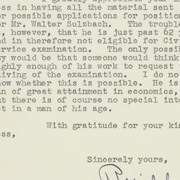 Letter: 1951 November 1