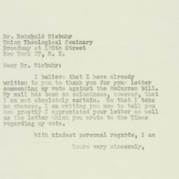Letter: 1950 October 7