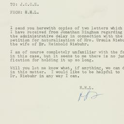 Memorandum: 1954 December 10