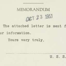 Letter: 1951 October 23