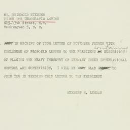 Telegram: 1946 November 6