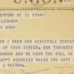 Telegram: 1948 July 15