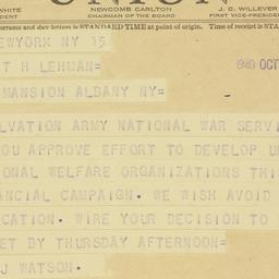 Telegram: 1940 October 16
