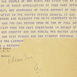 Telegram: 1949 November 9