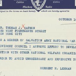 Telegram: 1940 October 16