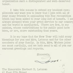 Letter: 1953 January 2