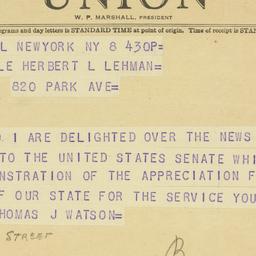 Telegram: 1950 November 8