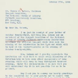 Letter: 1936 October 27
