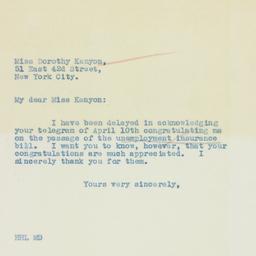 Letter: 1935 May 1