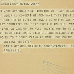 Telegram: 1946 November 25