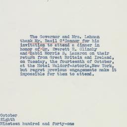 Letter: 1941 October 8