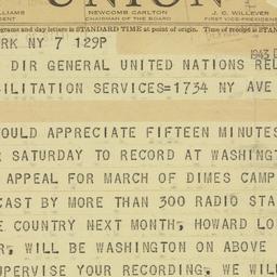 Telegram: 1943 December 7