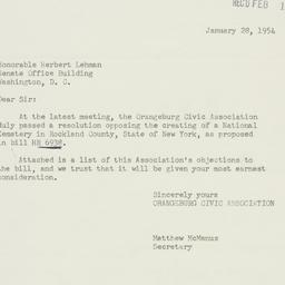Letter: 1954 January 28