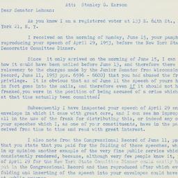 Letter: 1953 June 16