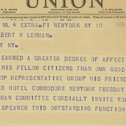 Telegram: 1936 April 11