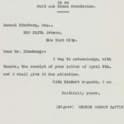 Letter: 1926 April 19