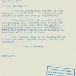 Letter: 1934 April 30