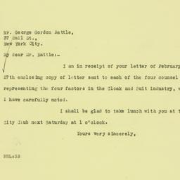 Letter: 1926 March 1
