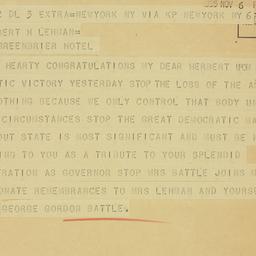 Telegram: 1935 November 6
