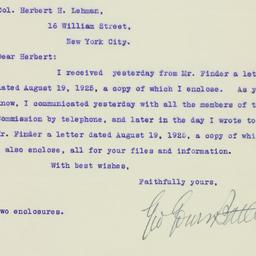 Letter: 1925 August 20