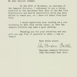 Letter: 1925 December 16