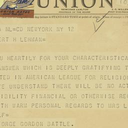 Telegram: 1936 June 12