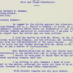 Letter: 1925 November 21