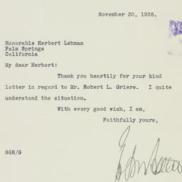Letter: 1936 November 30