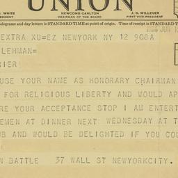 Telegram: 1936 June 12