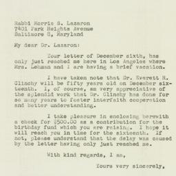 Letter: 1946 December 10