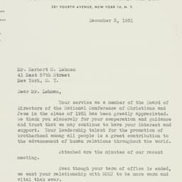 Letter: 1951 December 3