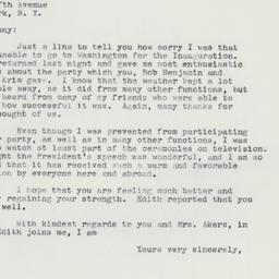 Letter: 1961 January 21