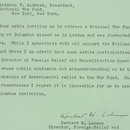 Telegram: 1943 May 5
