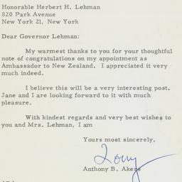 Letter: 1961 April 25