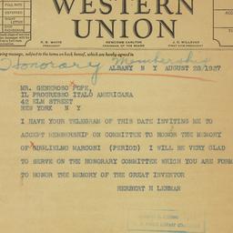 Telegram: 1937 August 28