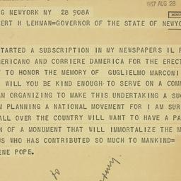 Telegram: 1937 August 28