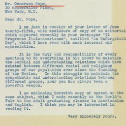 Letter: 1939 June 29