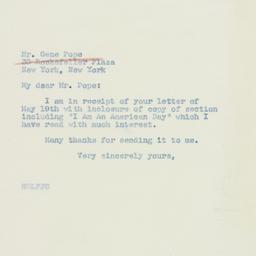 Letter: 1941 May 25