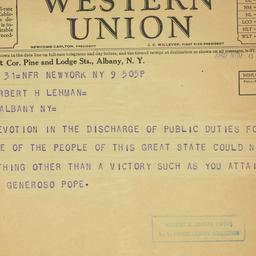 Telegram: 1932 November 9