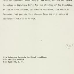 Letter: 1946 November 16