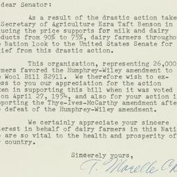 Letter: 1954 May 8
